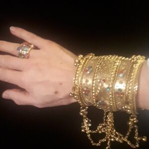 Elegant Gold and Multicolor Cuff Bracelet